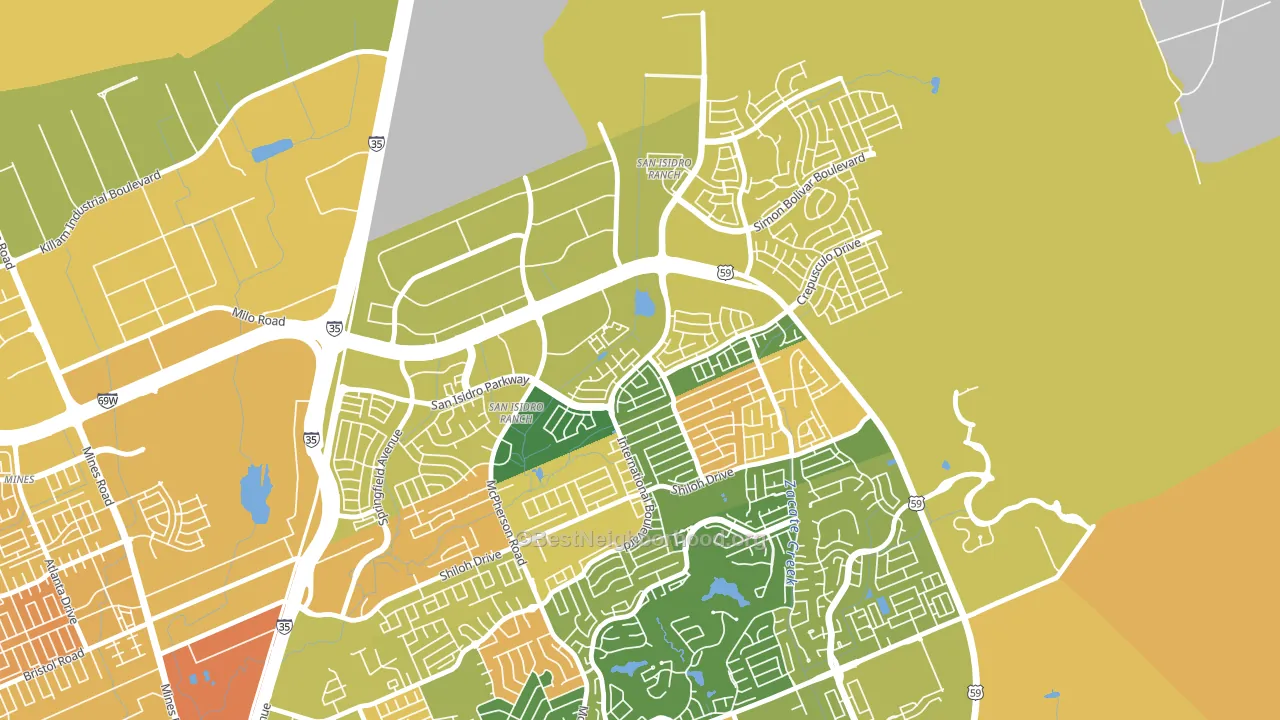 San Isidro, Laredo, TX block-group voter-turnout map