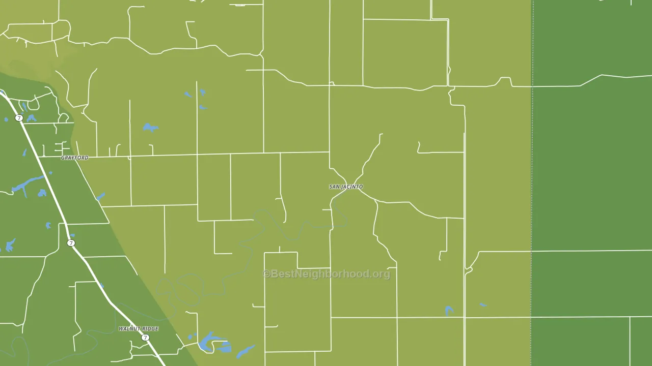 San Jacinto, IN block-group voter-turnout map