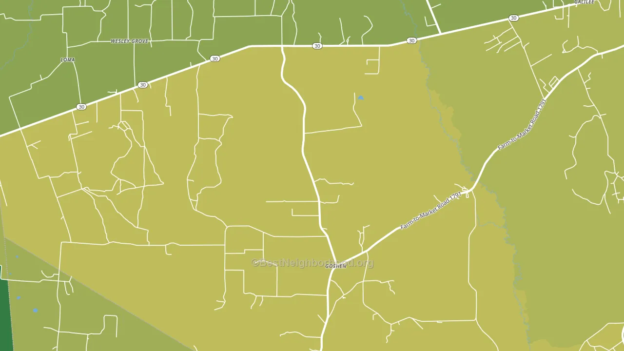 San Jacinto, TX block-group voter-turnout map