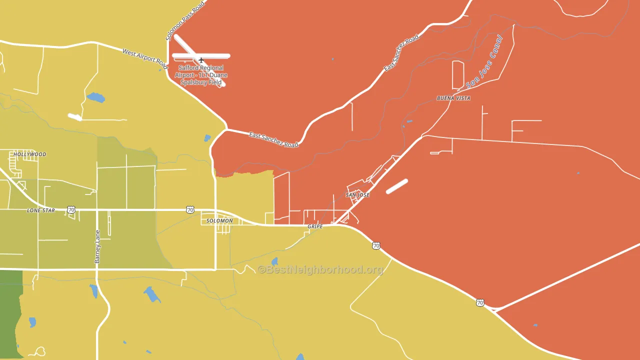 San Jose, AZ block-group voter-turnout map