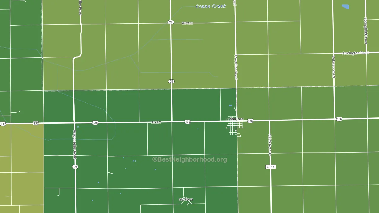 San Jose, IL block-group voter-turnout map
