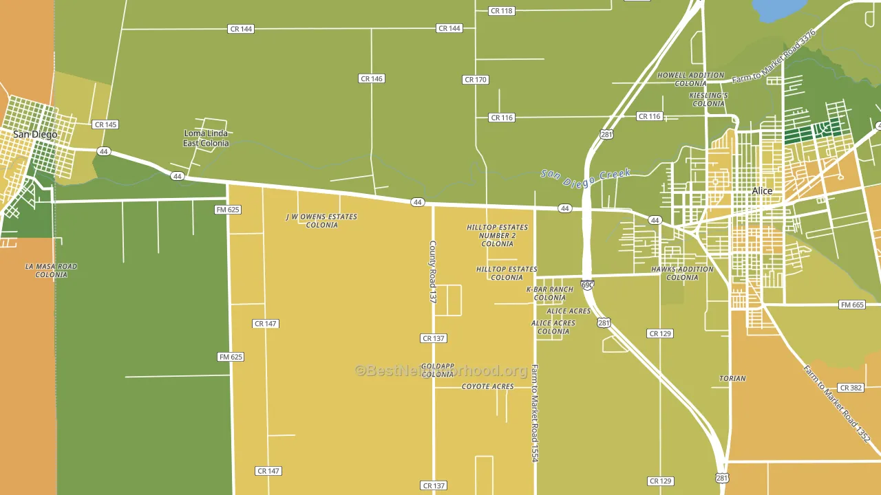 San Jose, TX block-group voter-turnout map