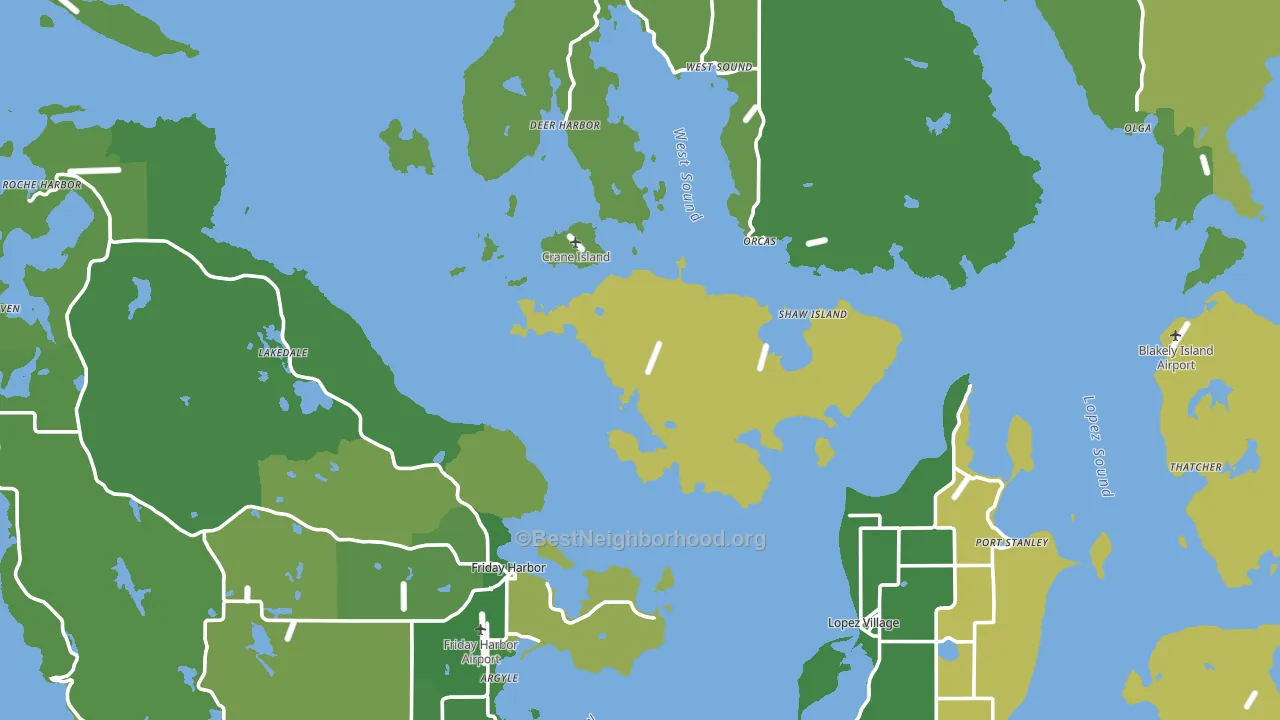 San Juan County, WA block-group voter-turnout map