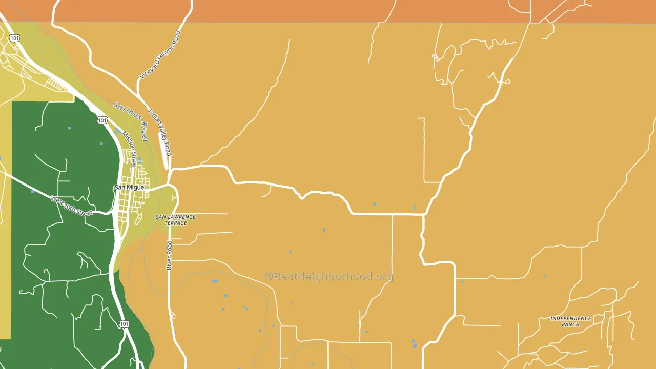 San Lawrence Terrace, CA block-group voter-turnout map