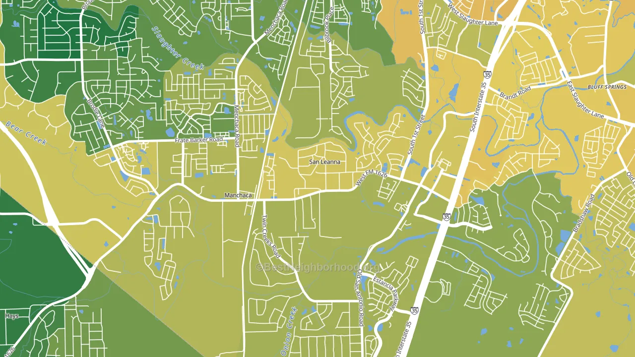San Leanna, TX block-group voter-turnout map