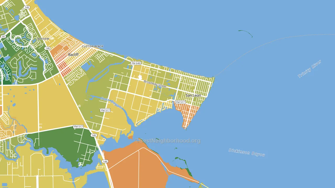 San Leon, TX block-group voter-turnout map