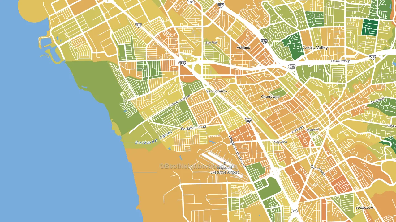 San Lorenzo, CA block-group voter-turnout map
