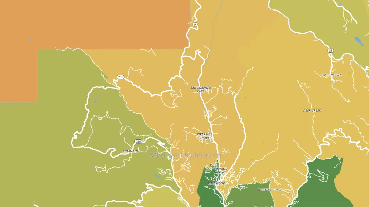 San Lorenzo Park, CA block-group voter-turnout map