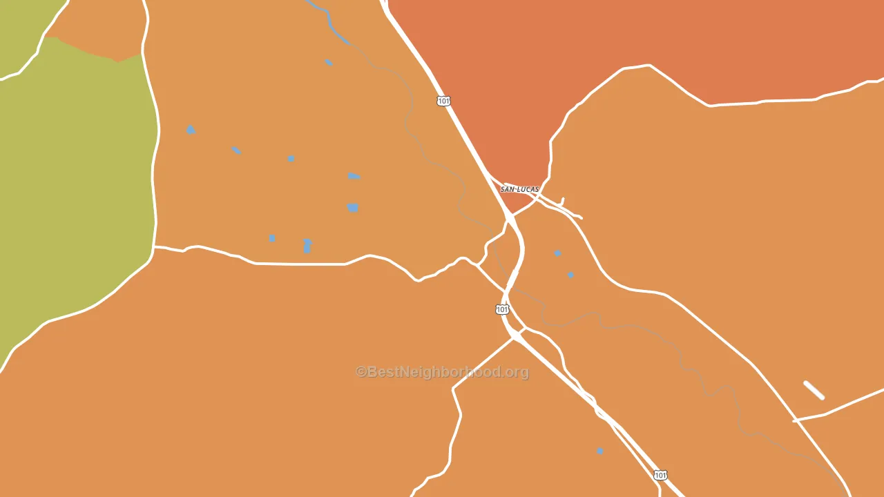 San Lucas, CA block-group voter-turnout map