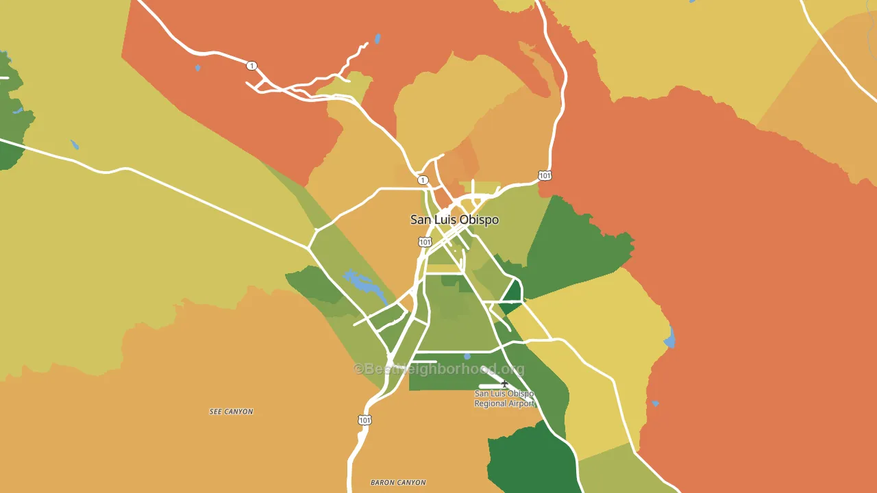 San Luis Obispo, CA block-group voter-turnout map