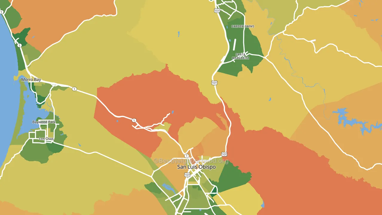 San Luis Obispo County, CA block-group voter-turnout map