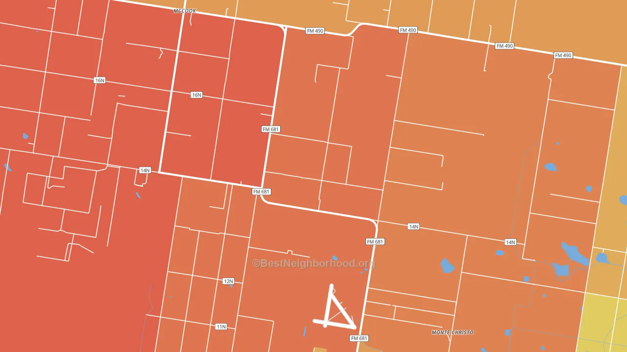 San Manuel-Linn, TX block-group voter-turnout map