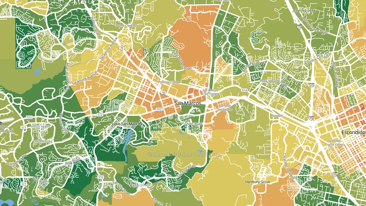 San Marcos, CA block-group voter-turnout map