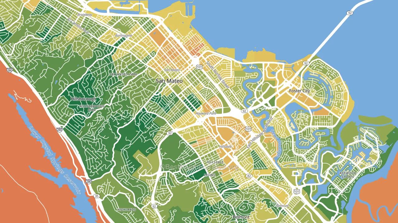 San Mateo, CA block-group voter-turnout map
