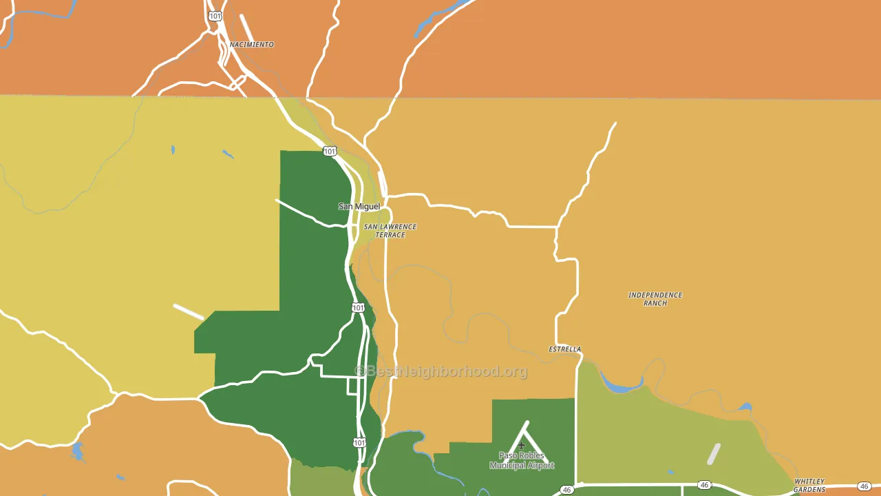 San Miguel, CA block-group voter-turnout map