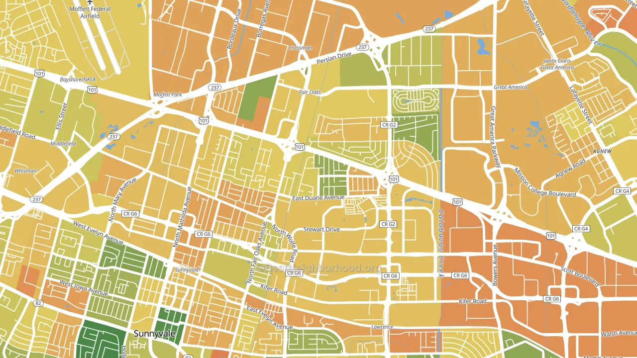 San Miguel, Sunnyvale, CA block-group voter-turnout map