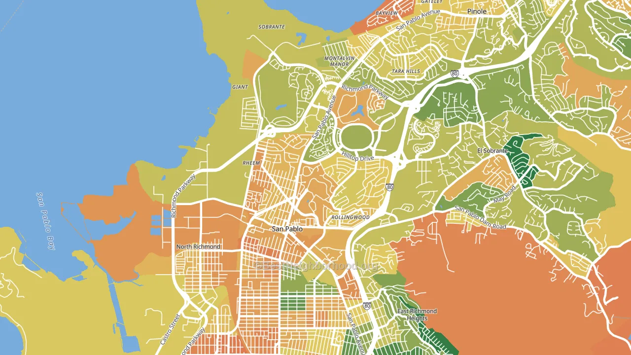 San Pablo, CA block-group voter-turnout map