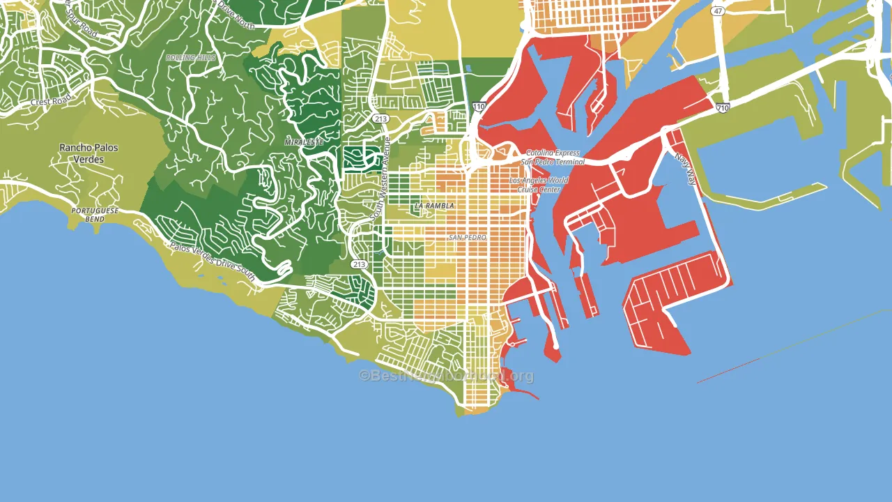 San Pedro, CA block-group voter-turnout map