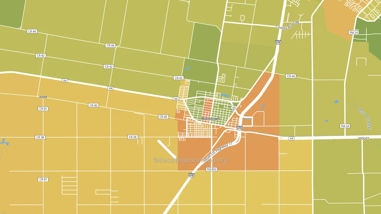 San Pedro, Robstown, TX block-group voter-turnout map