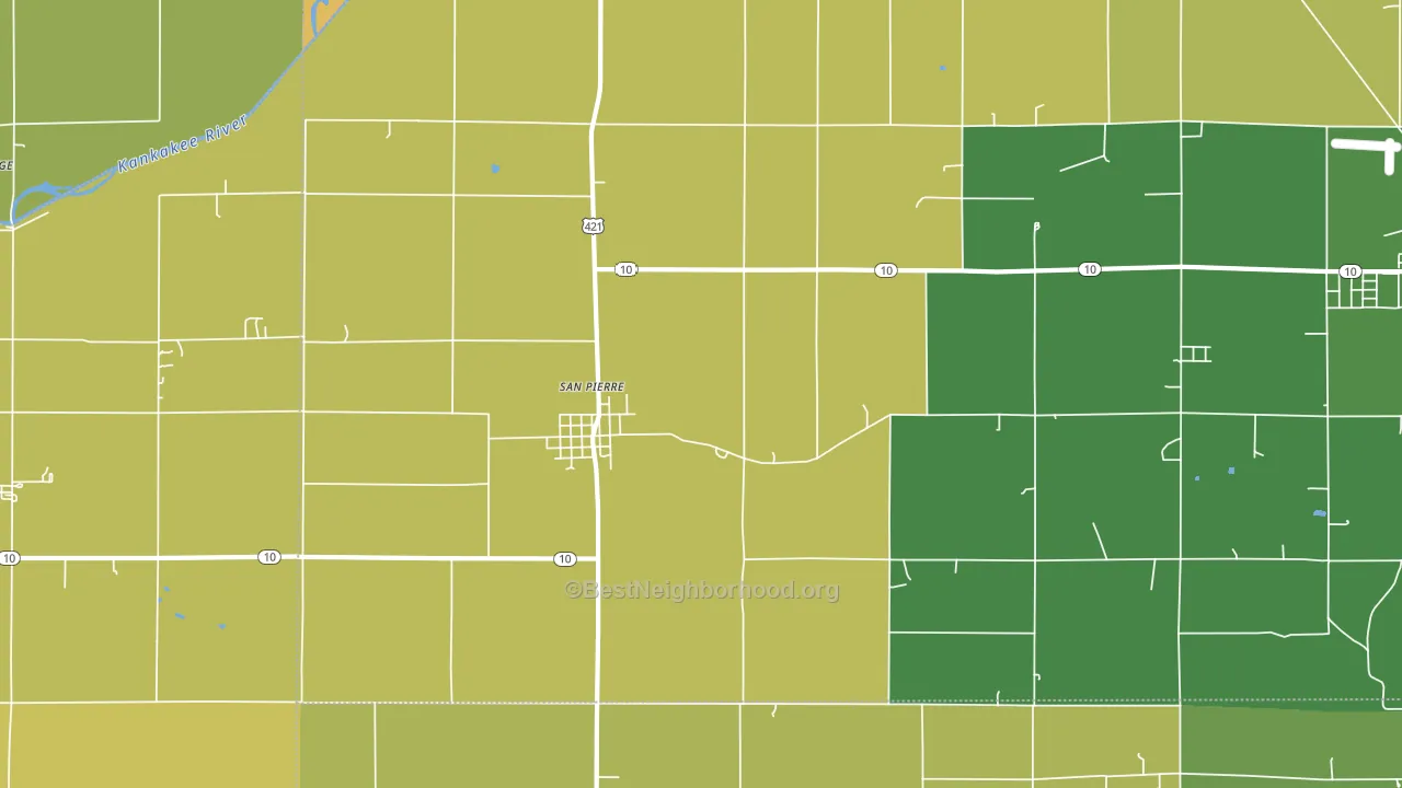 San Pierre, IN block-group voter-turnout map