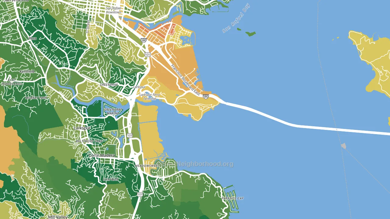 San Quentin, CA block-group voter-turnout map