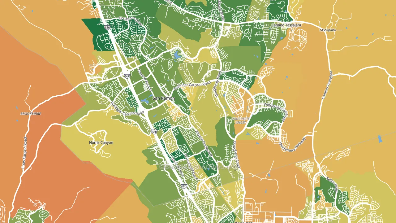 San Ramon, CA block-group voter-turnout map