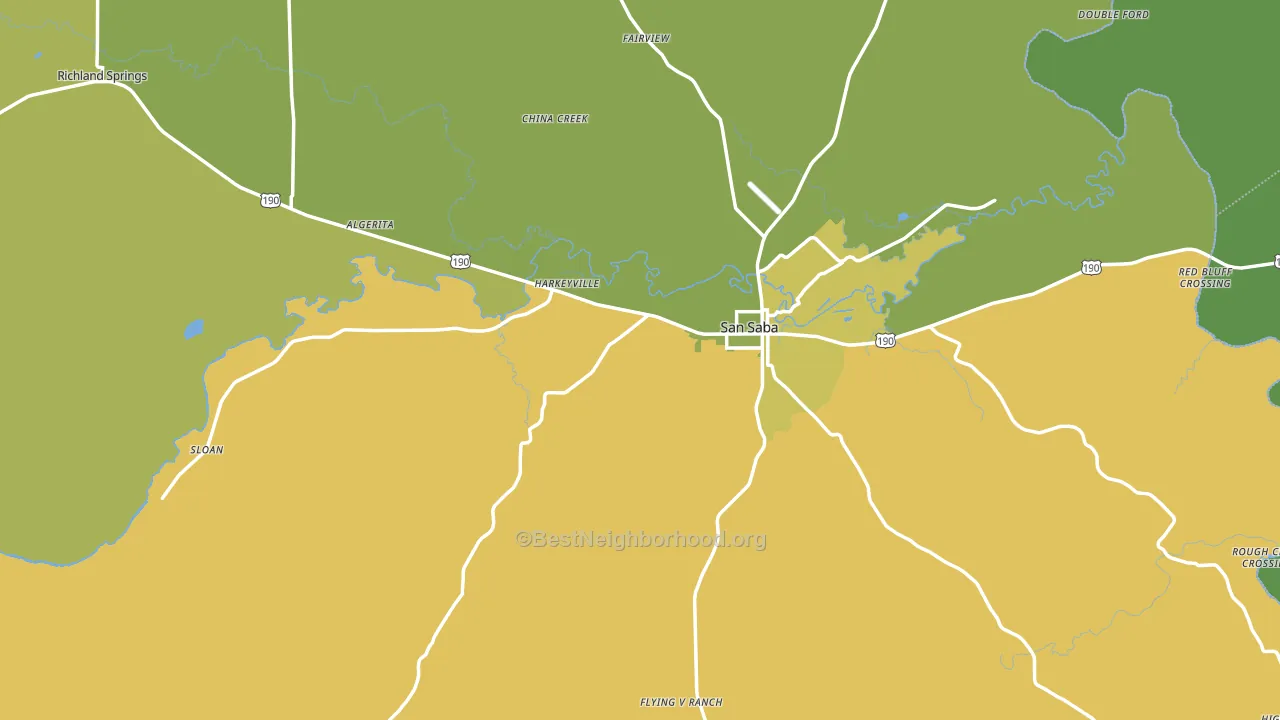 San Saba County, TX block-group voter-turnout map