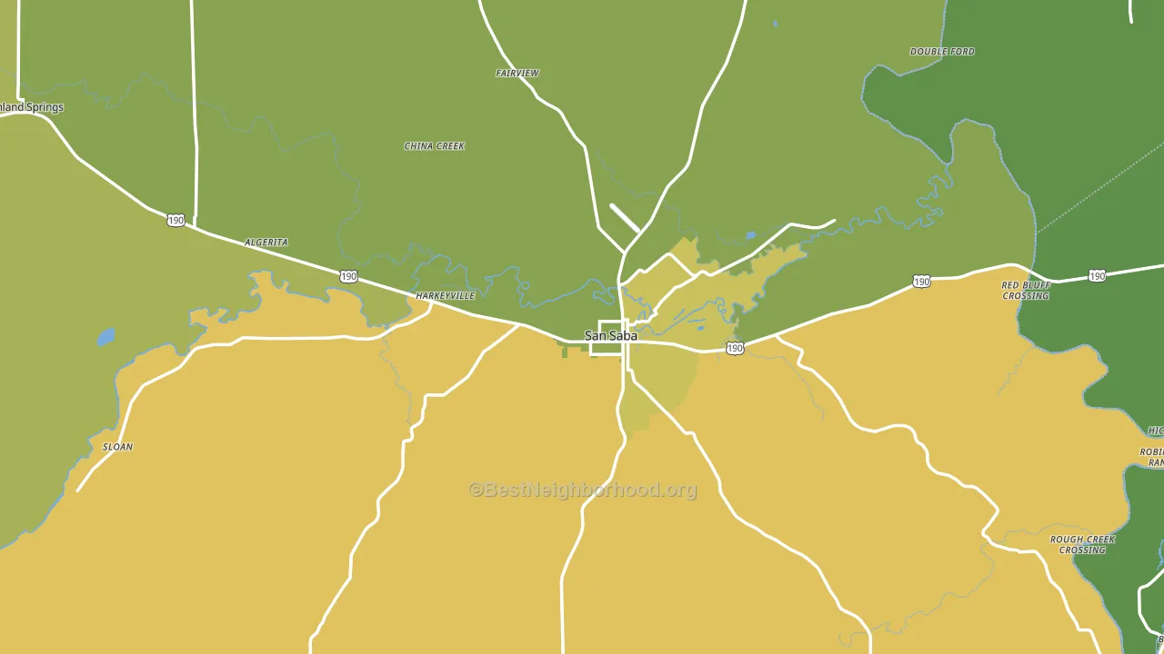 San Saba, TX block-group voter-turnout map