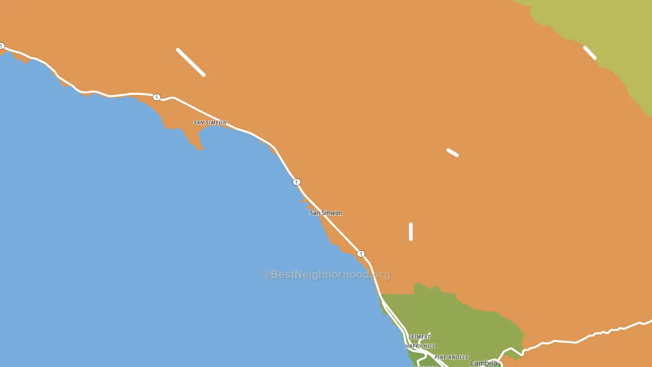 San Simeon, CA block-group voter-turnout map