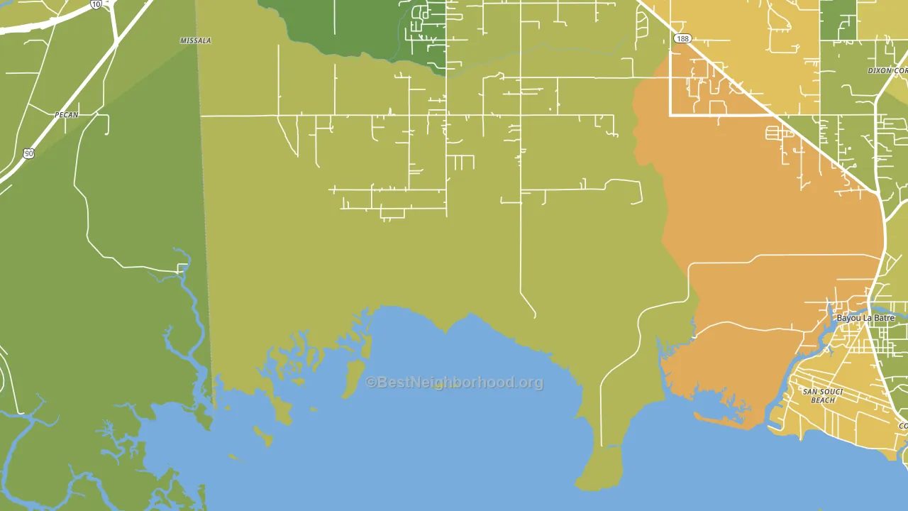 San Souci Beach, AL block-group voter-turnout map