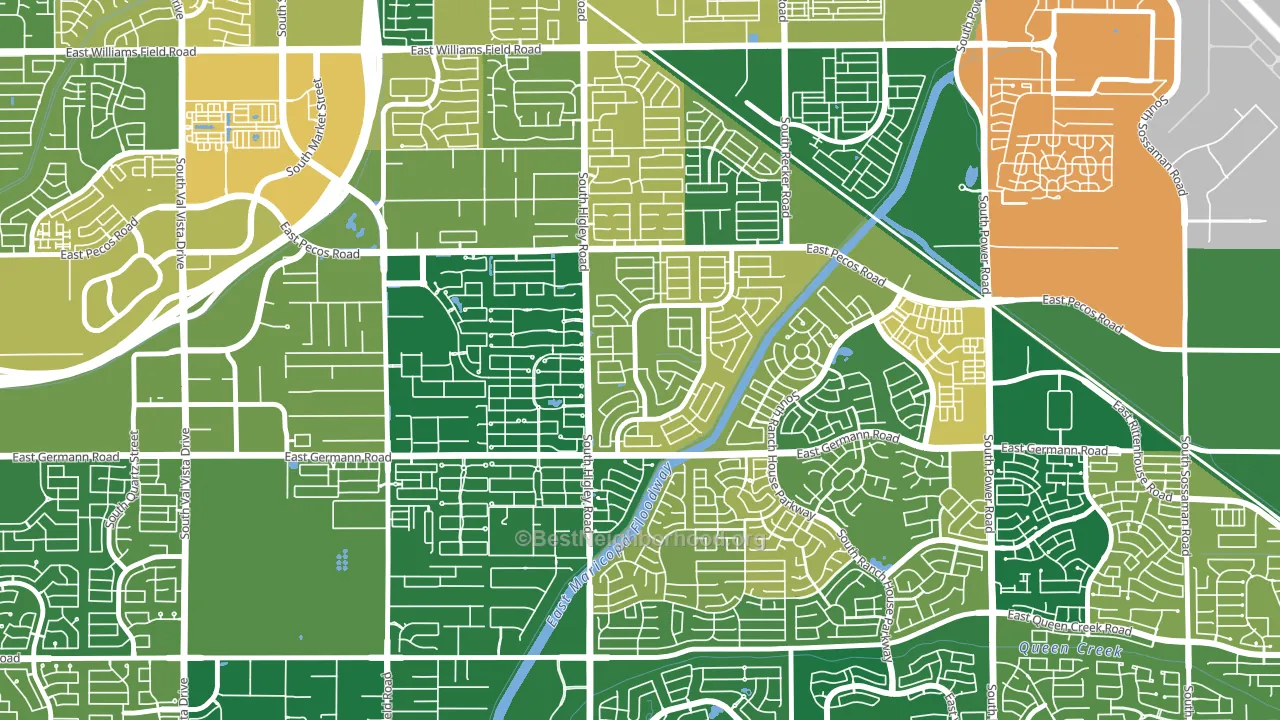 San Tan Ranch, Gilbert, AZ block-group voter-turnout map