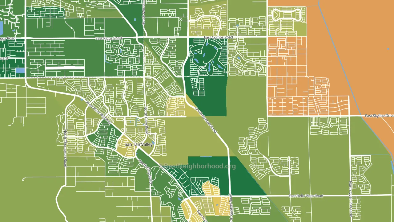 San Tan Valley, AZ block-group voter-turnout map