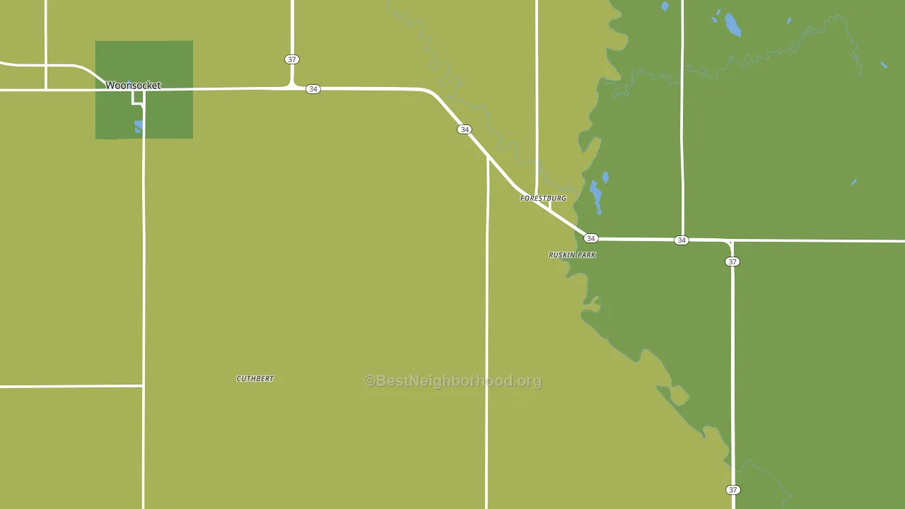 Sanborn County, SD block-group voter-turnout map