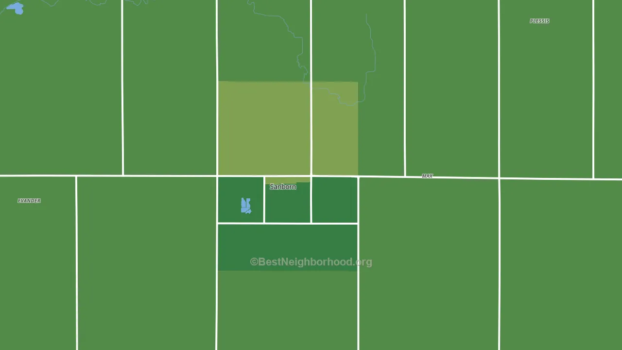 Sanborn, IA block-group voter-turnout map