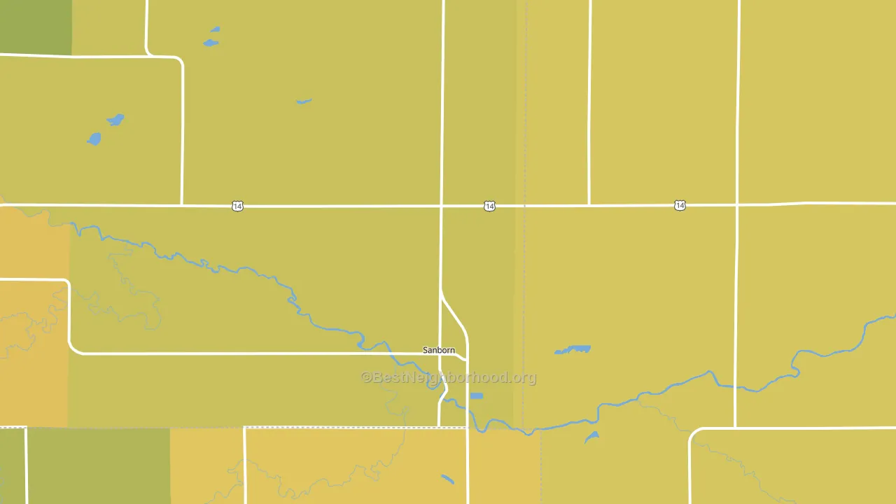 Sanborn, MN block-group voter-turnout map