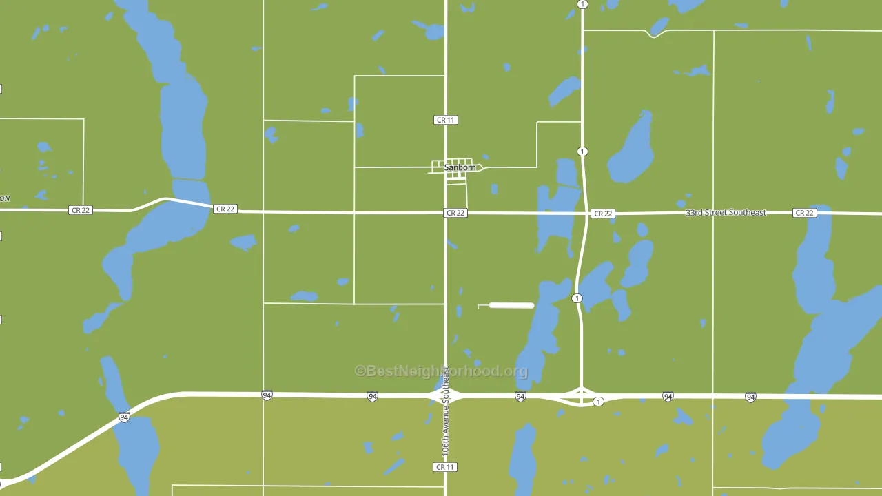 Sanborn, ND block-group voter-turnout map