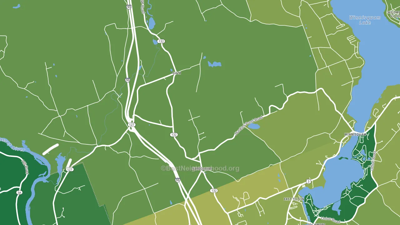 Sanbornton, NH block-group voter-turnout map