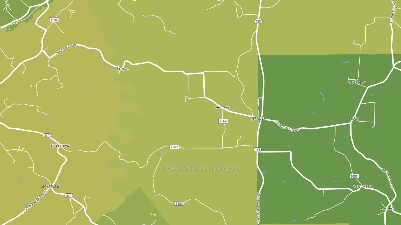 Sanbourn, PA block-group voter-turnout map
