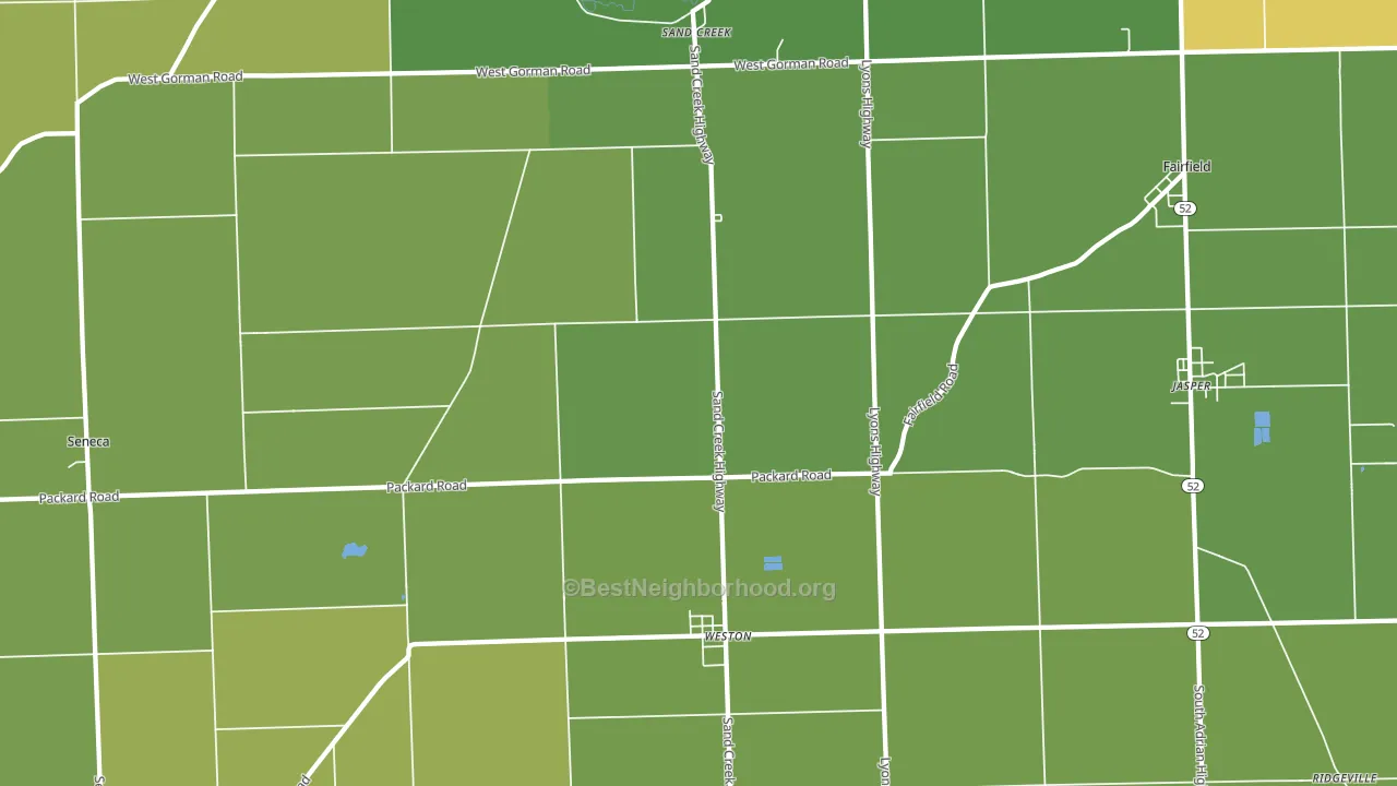 Sand Creek, MI block-group voter-turnout map