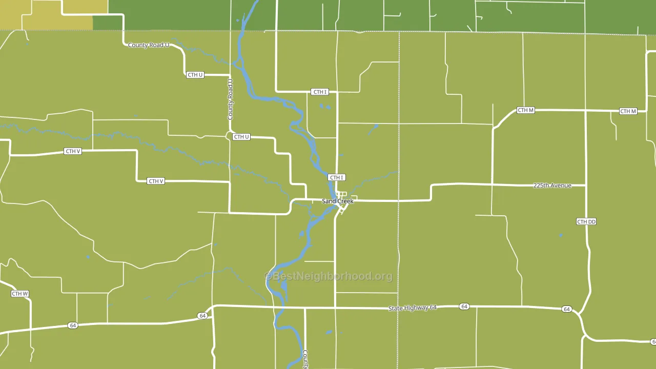Sand Creek, WI block-group voter-turnout map