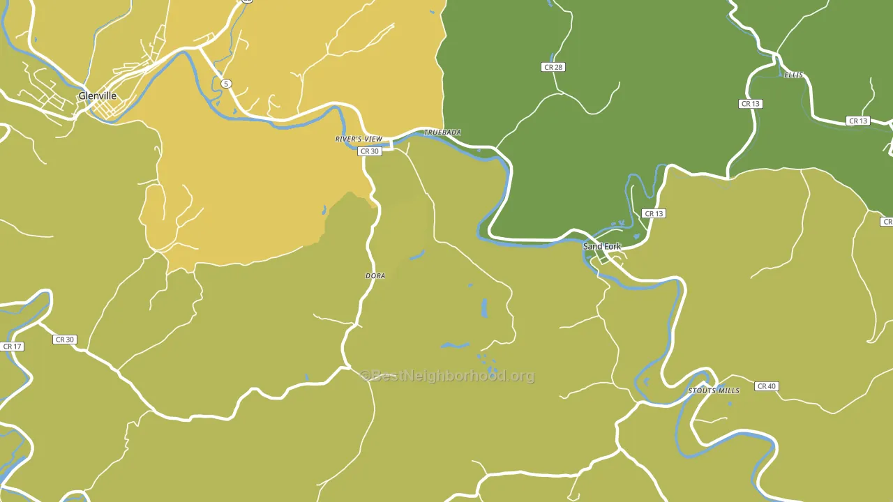 Sand Fork, WV block-group voter-turnout map