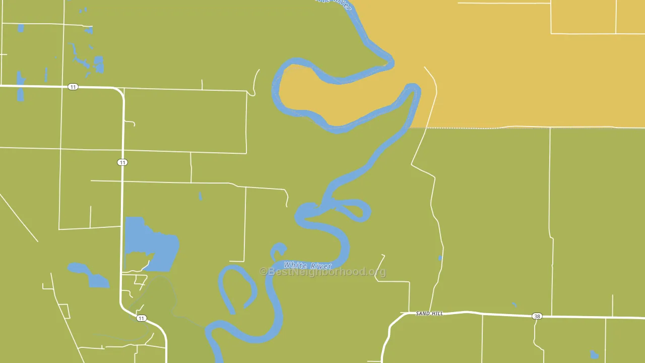 Sand Hill, AR block-group voter-turnout map