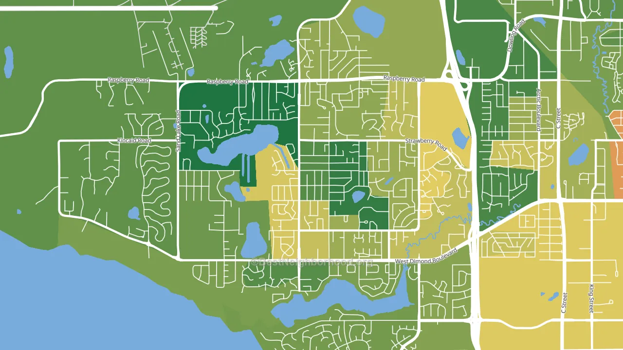 Sand Lake, Anchorage, AK block-group voter-turnout map