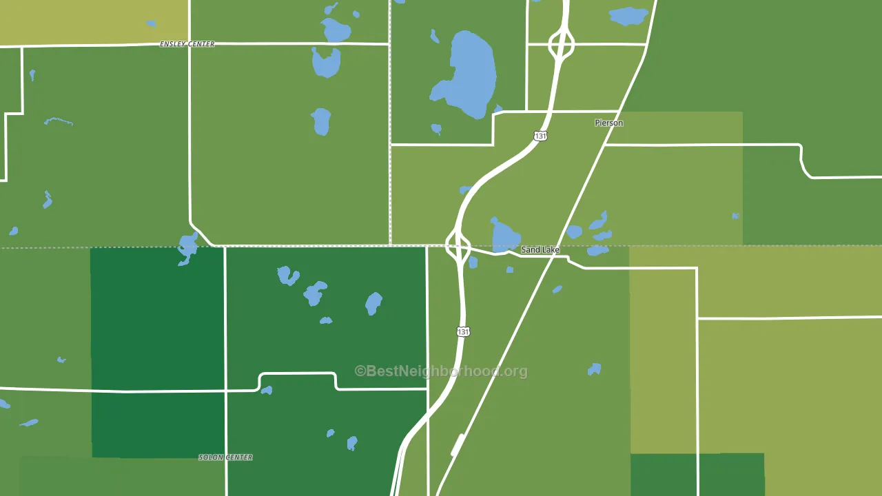 Sand Lake, MI block-group voter-turnout map