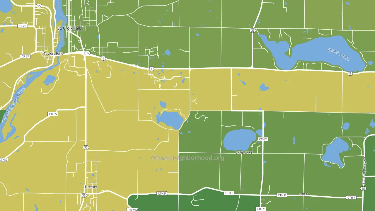 Sand Lake, WI block-group voter-turnout map