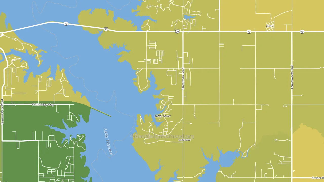 Sand Point, OK block-group voter-turnout map