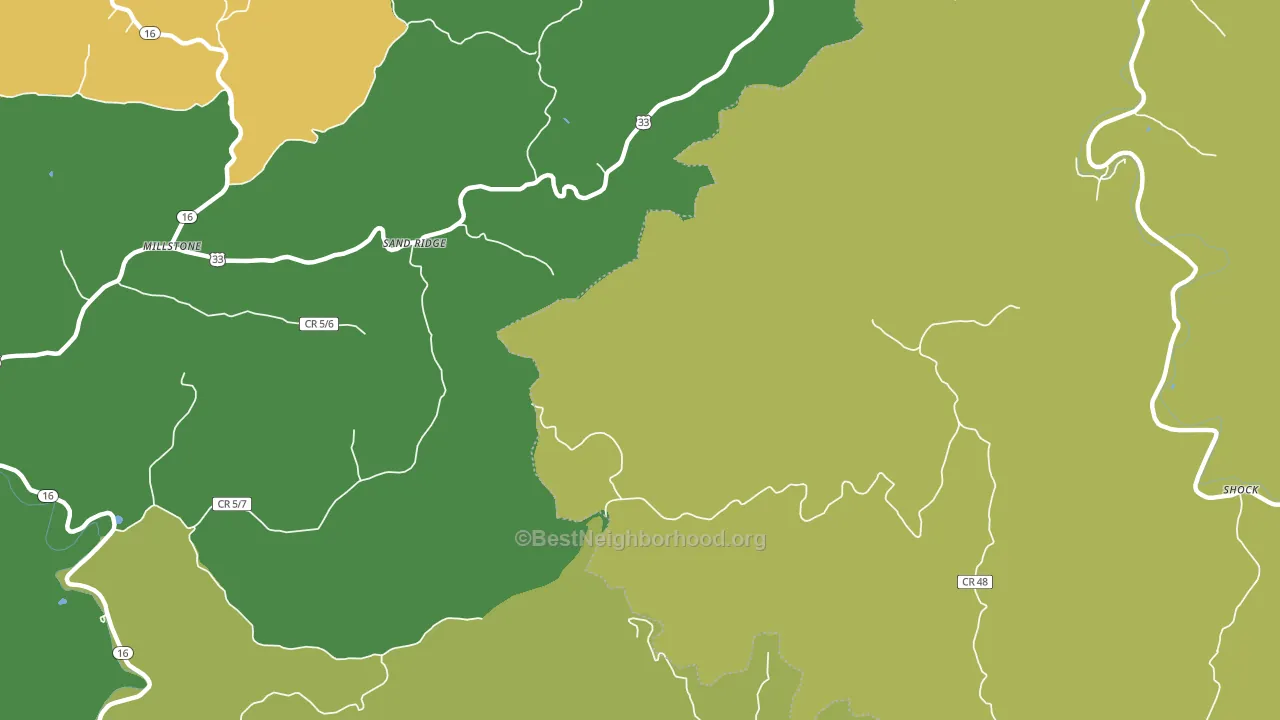 Sand Ridge, WV block-group voter-turnout map