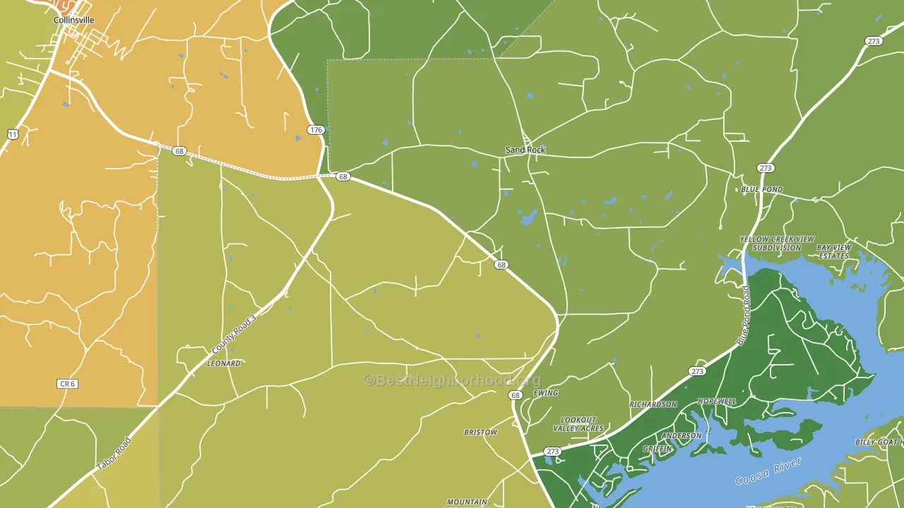 Sand Rock, AL block-group voter-turnout map