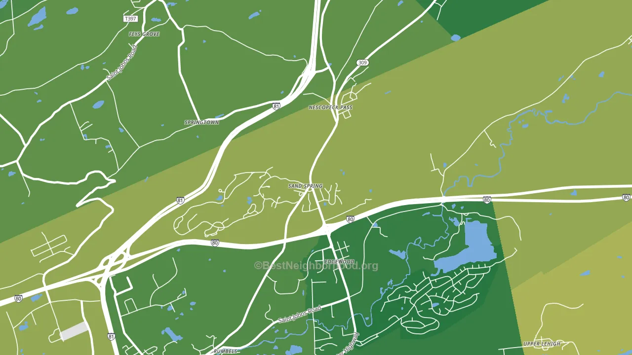Sand Spring, PA block-group voter-turnout map