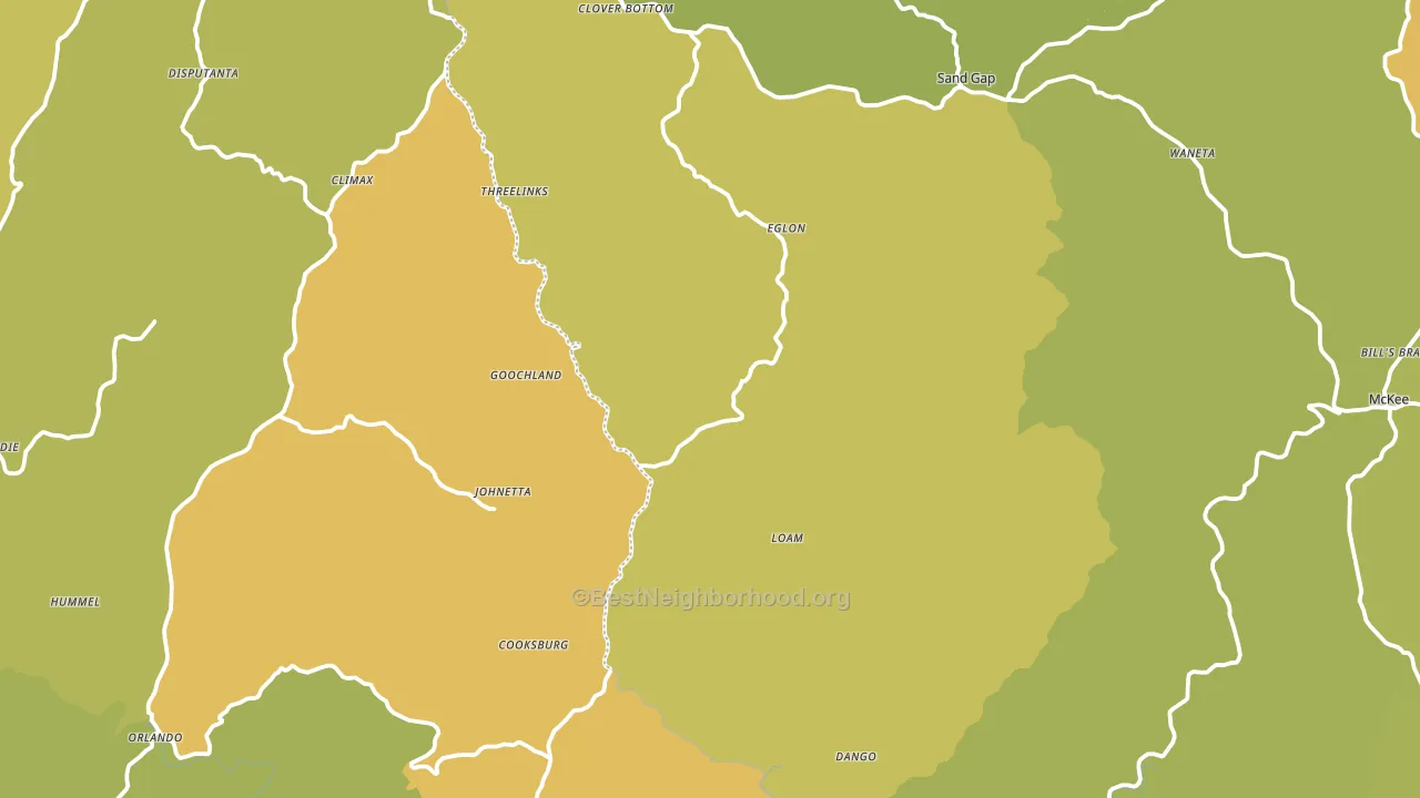 Sand Springs, KY block-group voter-turnout map